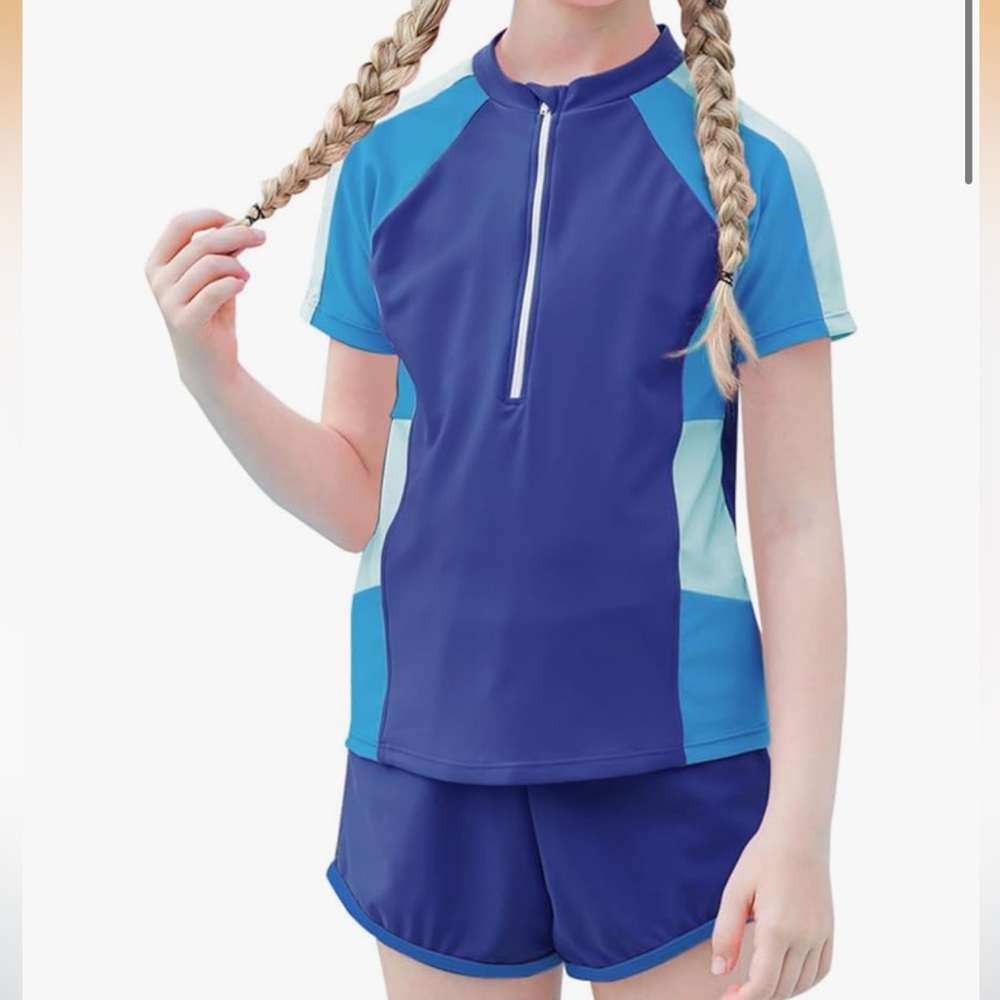 Kids Short Sleeve Rash Guard Set